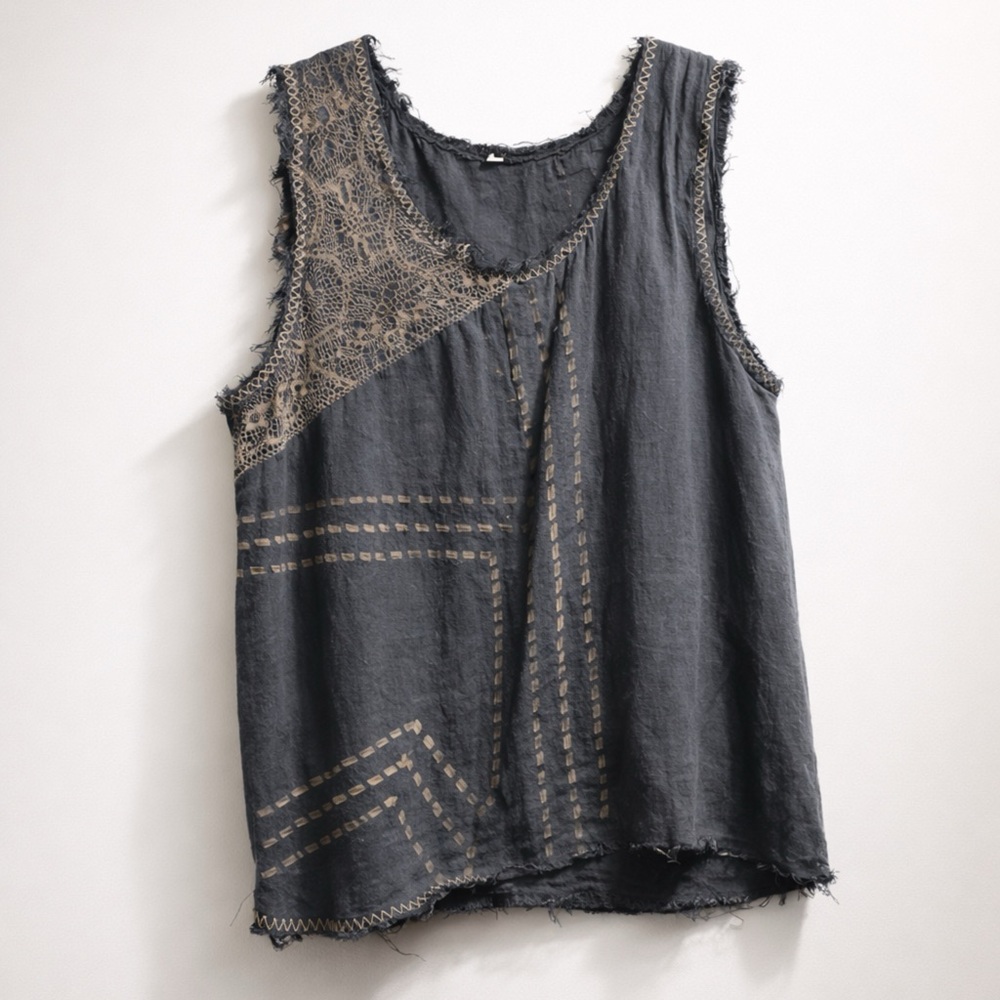 Ajjaya brand - MUKTI MENS TANK TOP BLACK SLEEVELESS